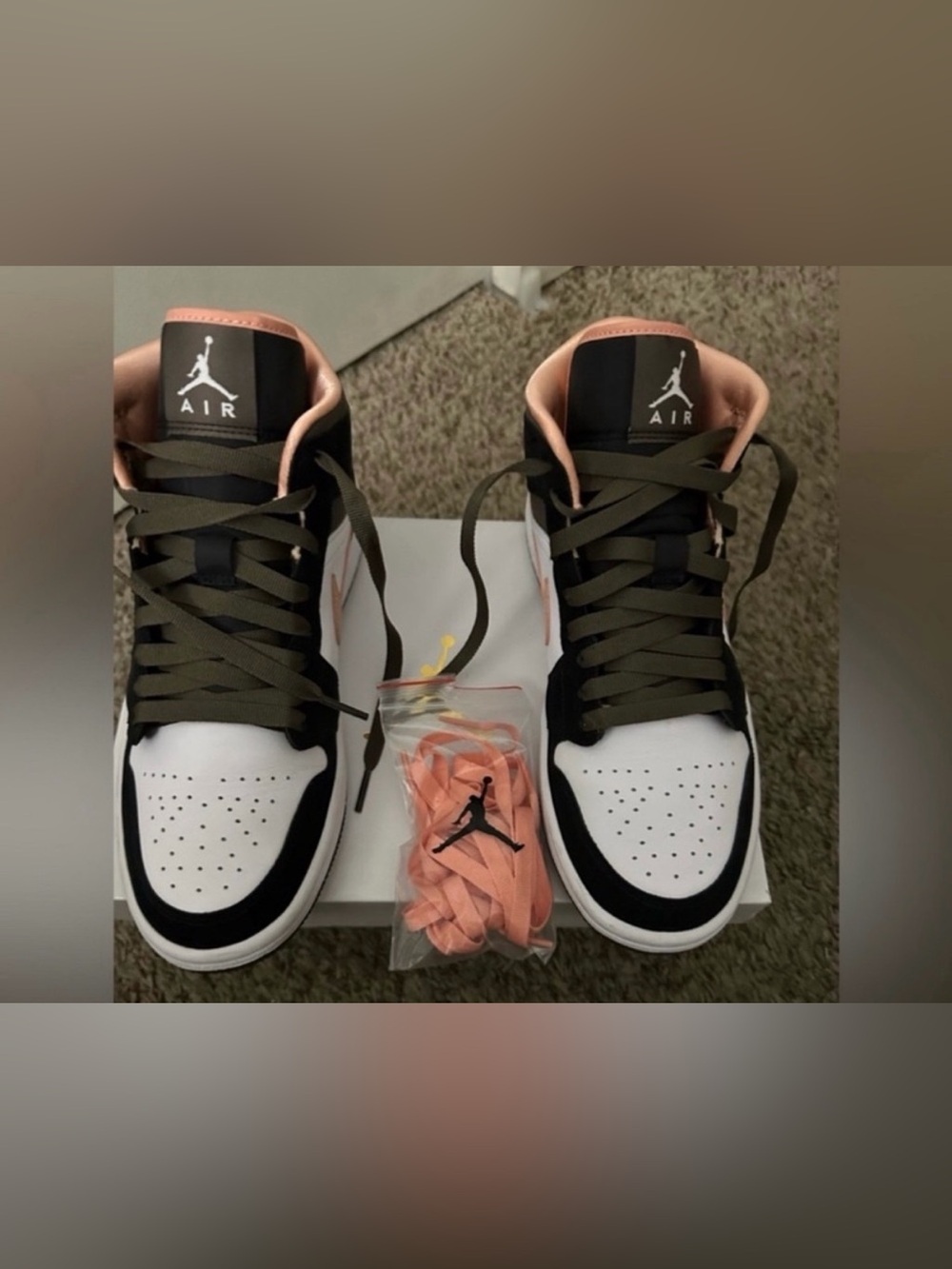Jordan women’s Sneakers - White, Black & Peach